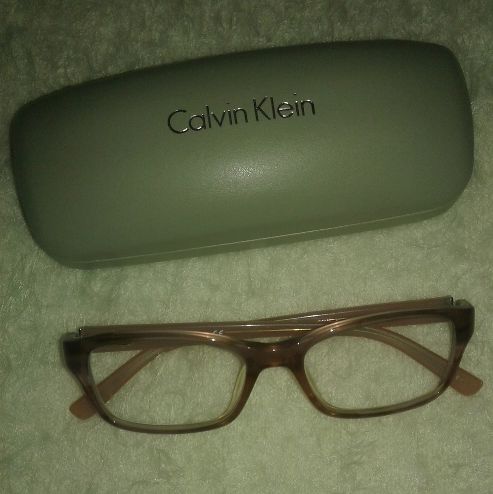 Calvin Klein Pink Designer Glasses & Case; See Photos w/Measurements